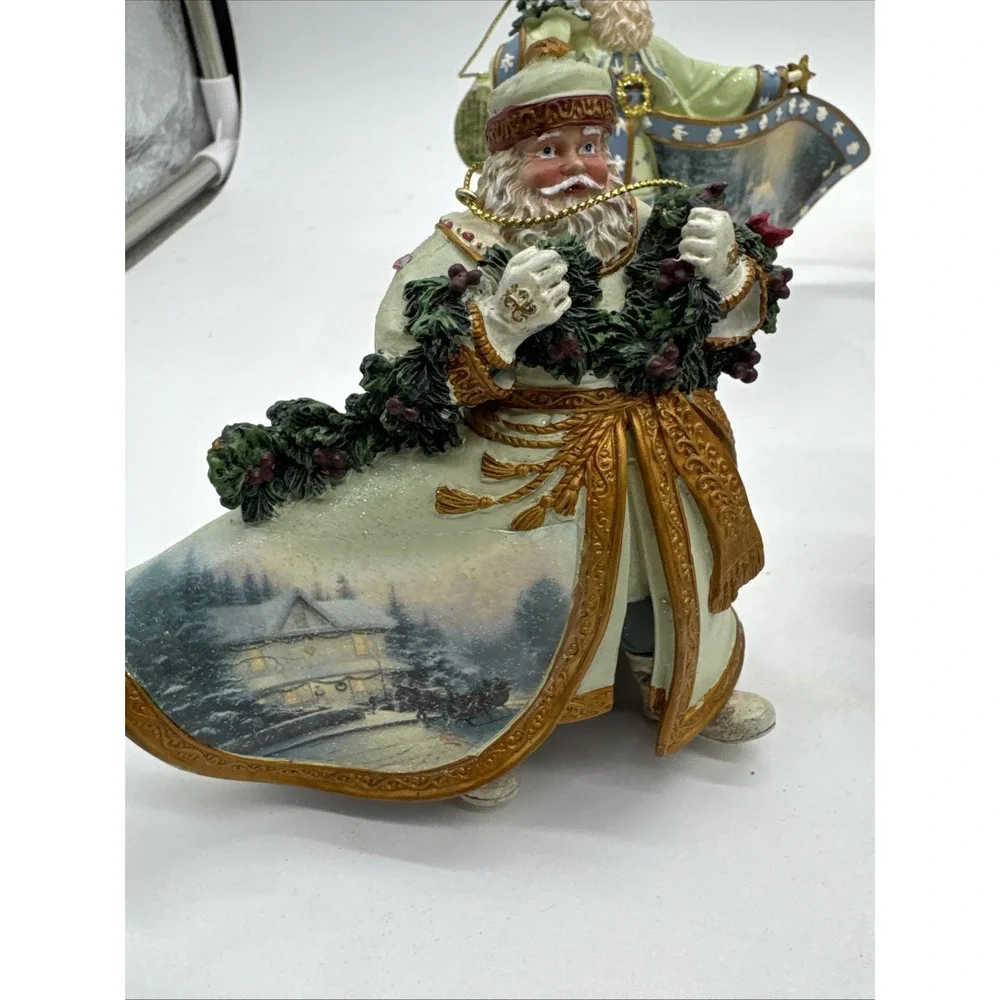 8 Vintage Ashton Drake Thomas Kinkade Old‎ World Santa Ornaments New With Tags